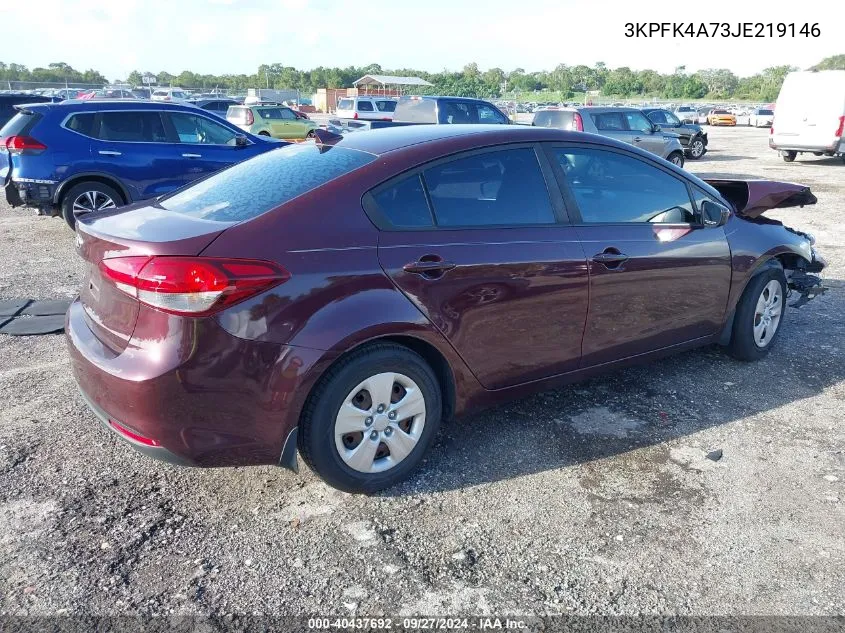 3KPFK4A73JE219146 2018 Kia Forte Lx