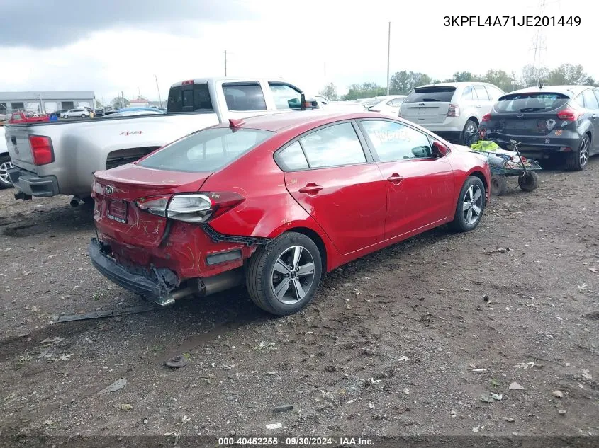 2018 Kia Forte S VIN: 3KPFL4A71JE201449 Lot: 40452255