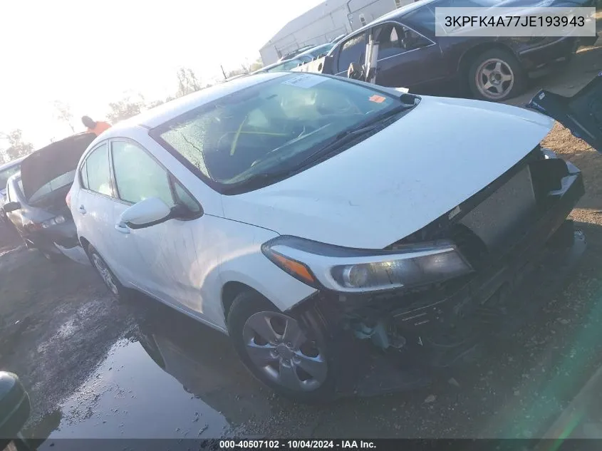 3KPFK4A77JE193943 2018 Kia Forte Lx