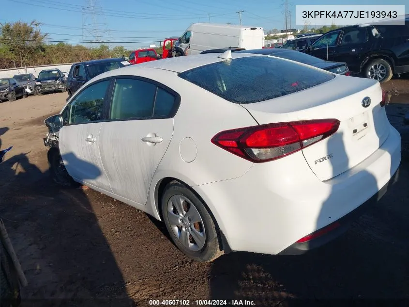 3KPFK4A77JE193943 2018 Kia Forte Lx