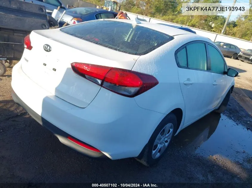 3KPFK4A77JE193943 2018 Kia Forte Lx