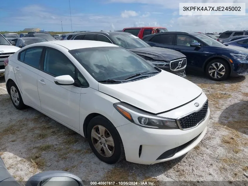 2018 Kia Forte Lx VIN: 3KPFK4A7XJE245002 Lot: 40507617