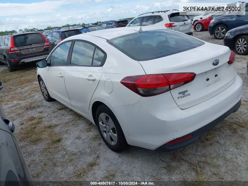 2018 Kia Forte Lx VIN: 3KPFK4A7XJE245002 Lot: 40507617