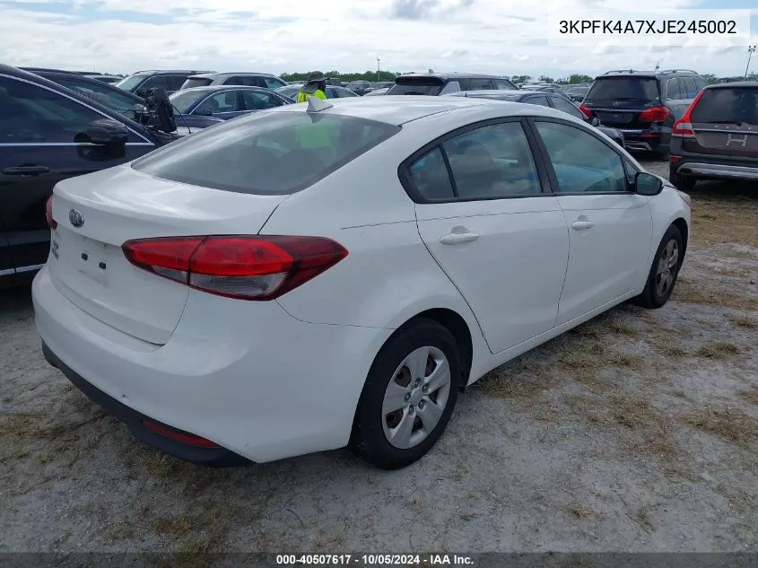 2018 Kia Forte Lx VIN: 3KPFK4A7XJE245002 Lot: 40507617