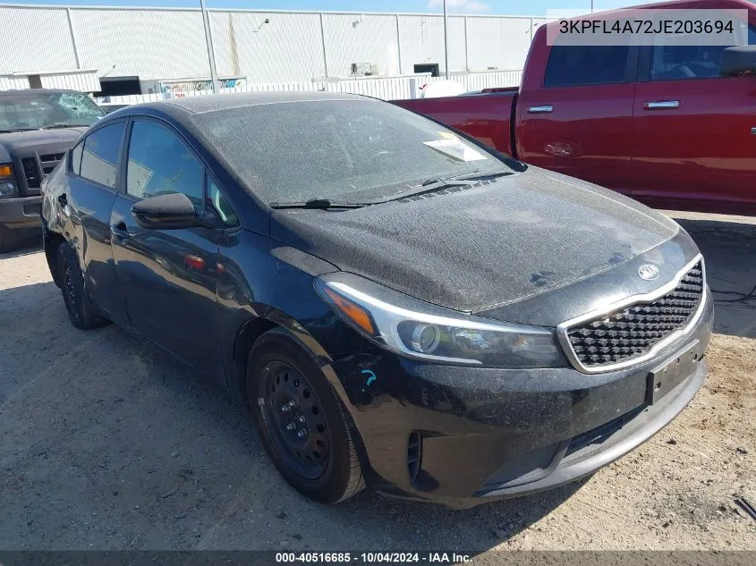 3KPFL4A72JE203694 2018 Kia Forte Lx