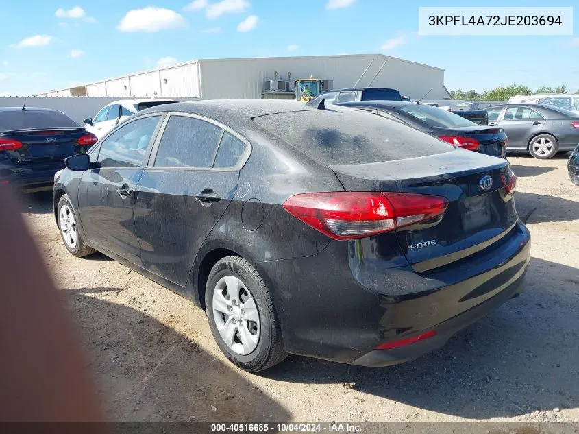 3KPFL4A72JE203694 2018 Kia Forte Lx