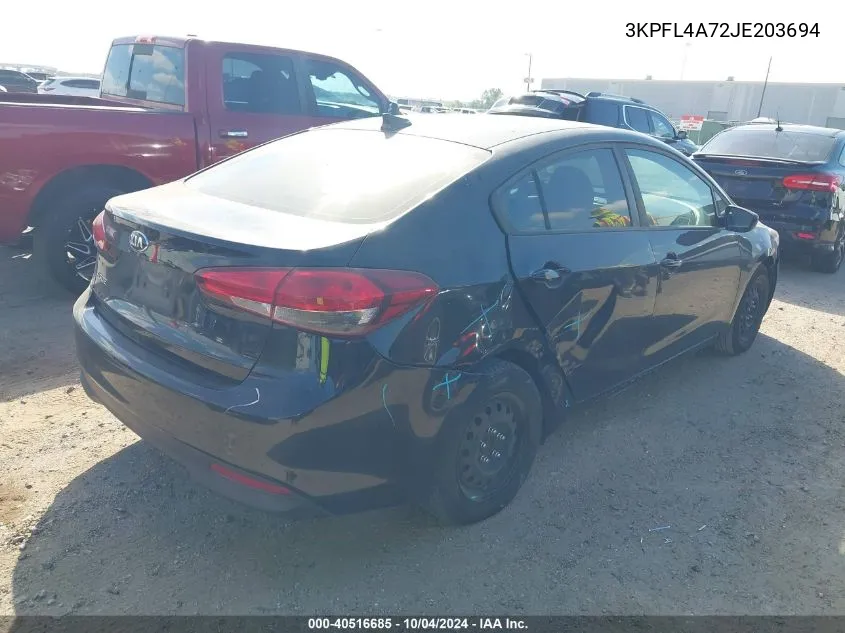 3KPFL4A72JE203694 2018 Kia Forte Lx