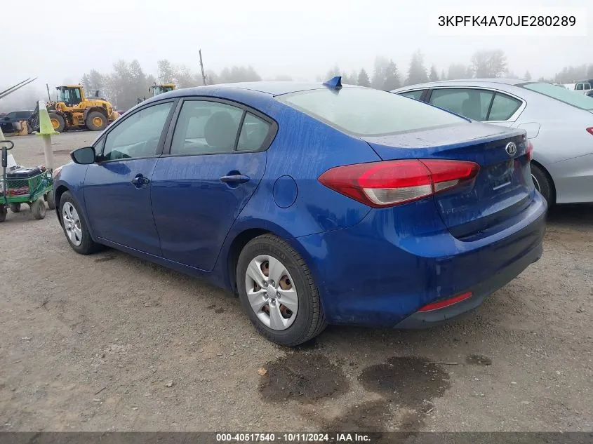 3KPFK4A70JE280289 2018 Kia Forte Lx