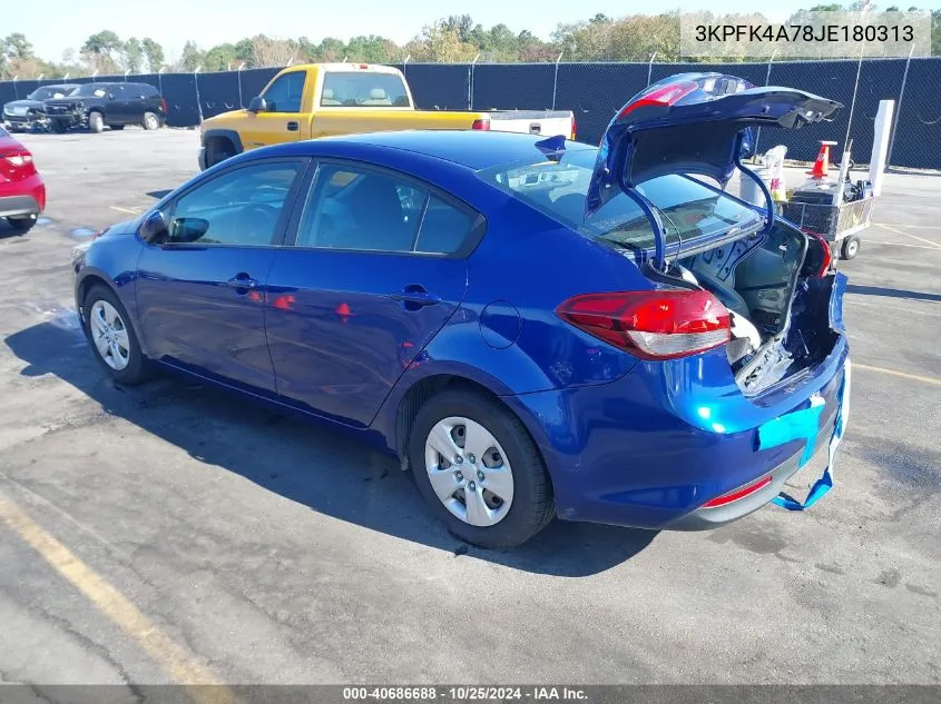 2018 Kia Forte Lx VIN: 3KPFK4A78JE180313 Lot: 40686688