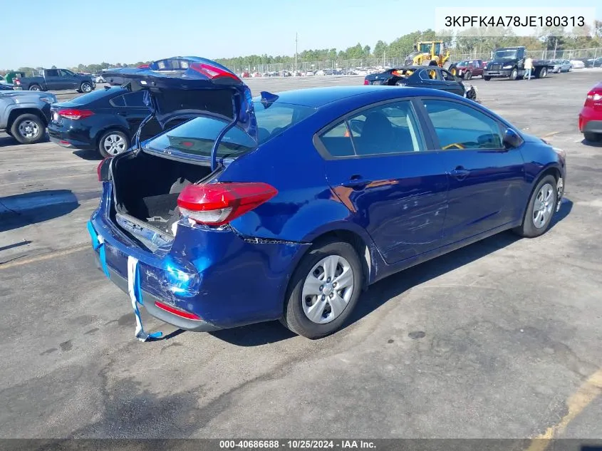 2018 Kia Forte Lx VIN: 3KPFK4A78JE180313 Lot: 40686688