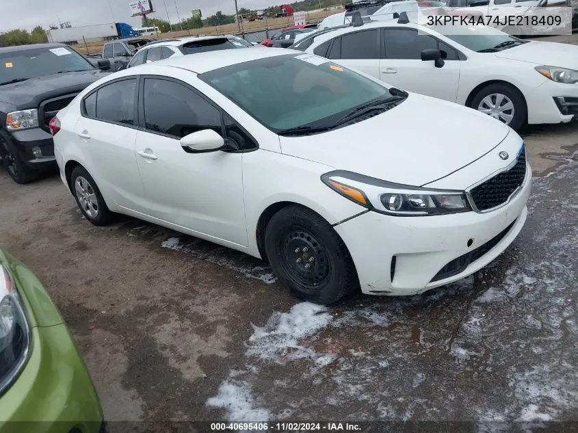 2018 Kia Forte Lx VIN: 3KPFK4A74JE218409 Lot: 40695406