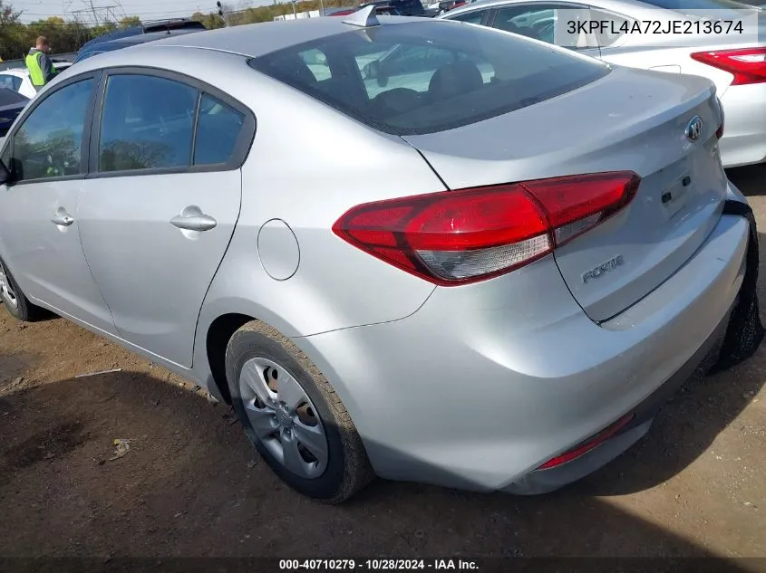 2018 Kia Forte Lx VIN: 3KPFL4A72JE213674 Lot: 40710279