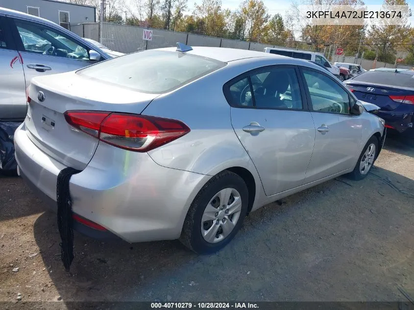 2018 Kia Forte Lx VIN: 3KPFL4A72JE213674 Lot: 40710279