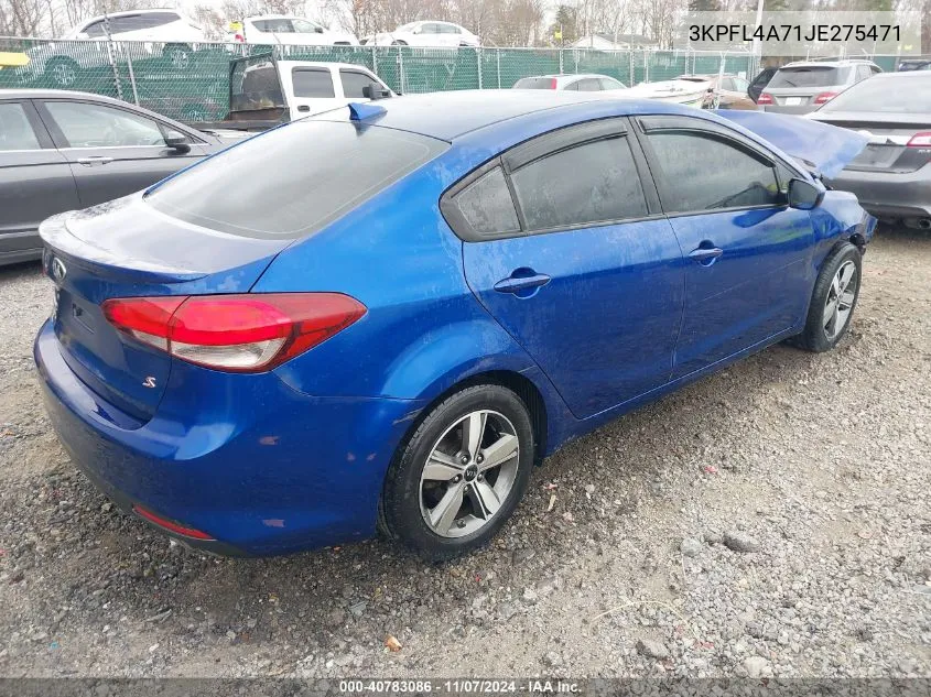 2018 Kia Forte S VIN: 3KPFL4A71JE275471 Lot: 40783086