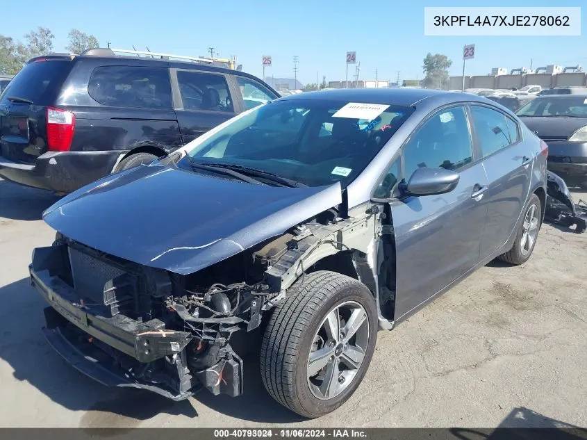 2018 Kia Forte S VIN: 3KPFL4A7XJE278062 Lot: 40793024