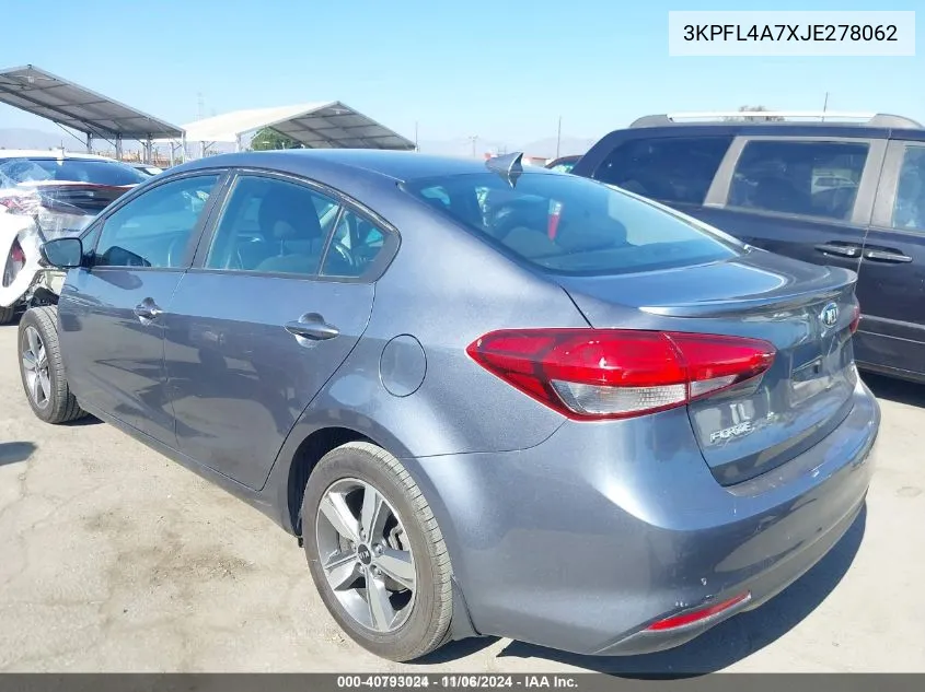 2018 Kia Forte S VIN: 3KPFL4A7XJE278062 Lot: 40793024