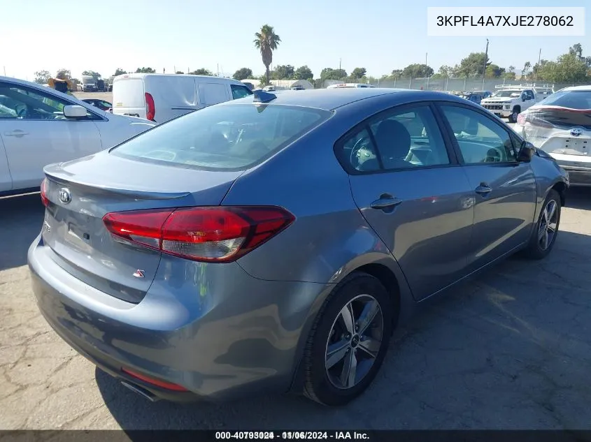 2018 Kia Forte S VIN: 3KPFL4A7XJE278062 Lot: 40793024