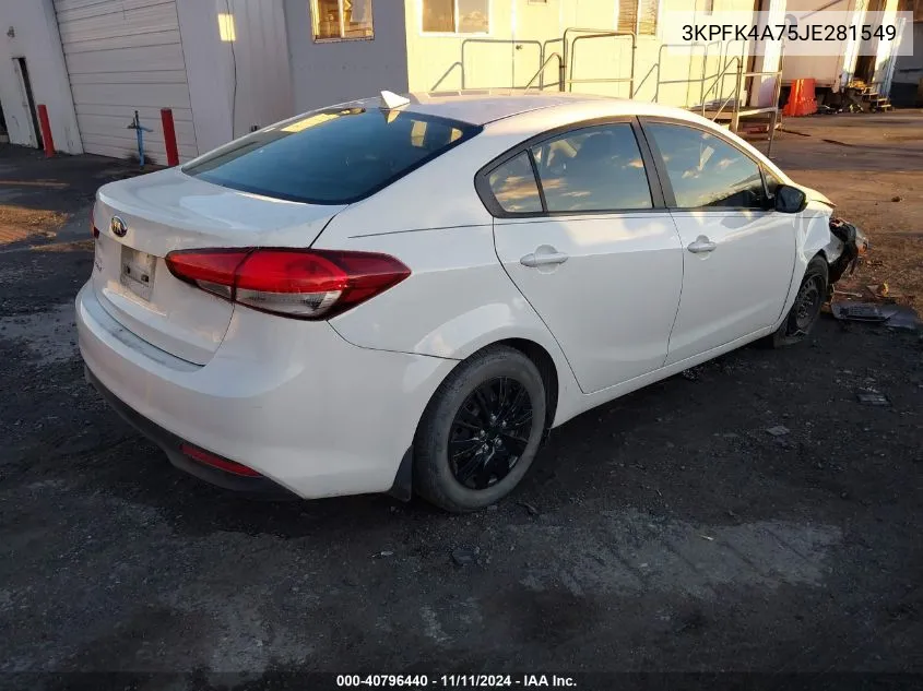 2018 Kia Forte Lx VIN: 3KPFK4A75JE281549 Lot: 40796440