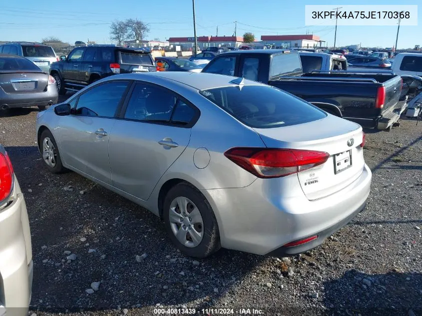 2018 Kia Forte Lx VIN: 3KPFK4A75JE170368 Lot: 40813439