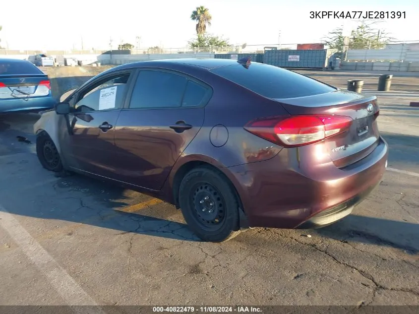 2018 Kia Forte Lx VIN: 3KPFK4A77JE281391 Lot: 40822479