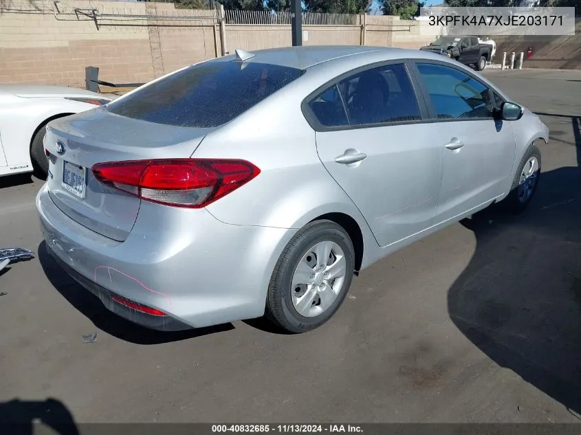 2018 Kia Forte Lx VIN: 3KPFK4A7XJE203171 Lot: 40832685