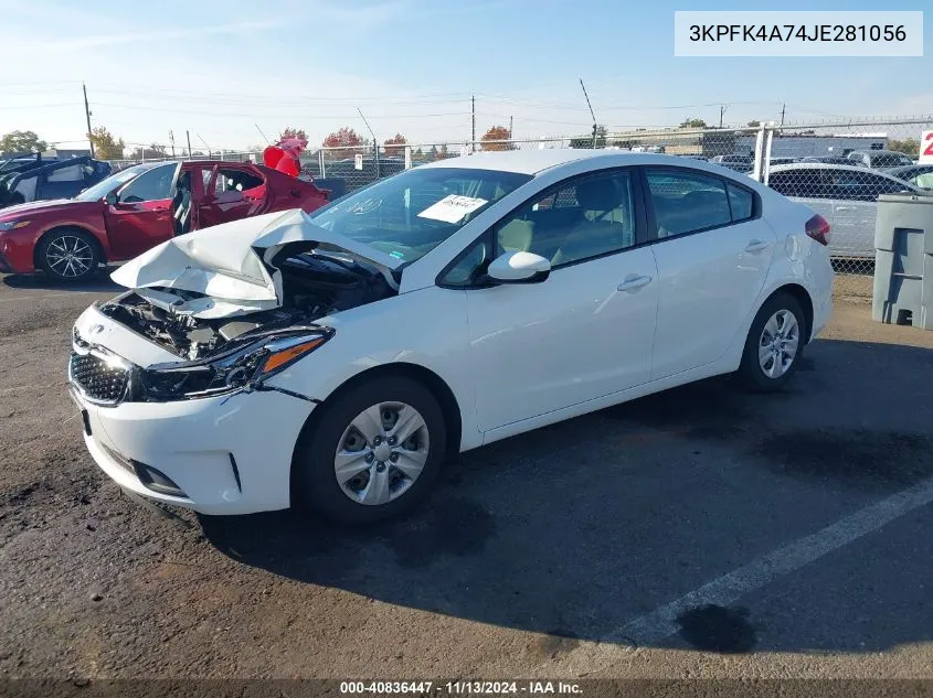 2018 Kia Forte Lx VIN: 3KPFK4A74JE281056 Lot: 40836447