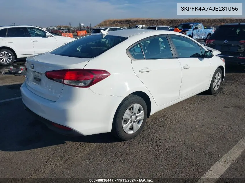 2018 Kia Forte Lx VIN: 3KPFK4A74JE281056 Lot: 40836447