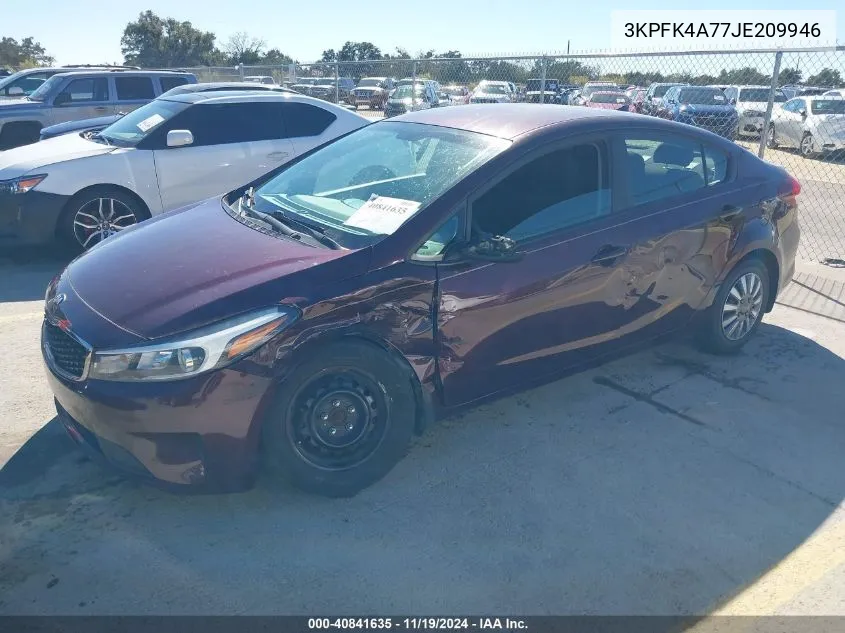 2018 Kia Forte Lx VIN: 3KPFK4A77JE209946 Lot: 40841635