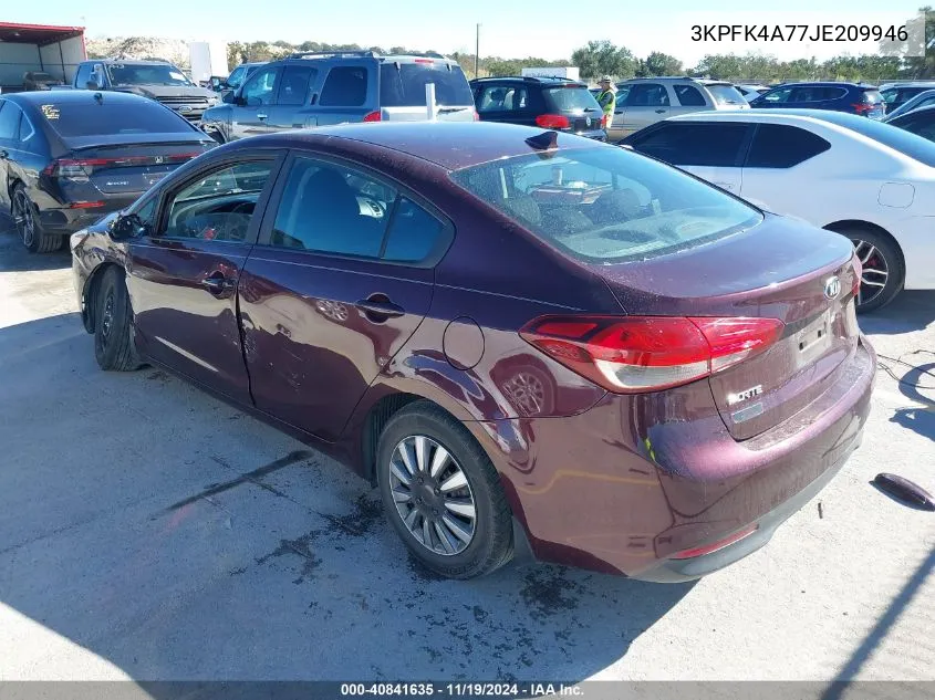 2018 Kia Forte Lx VIN: 3KPFK4A77JE209946 Lot: 40841635