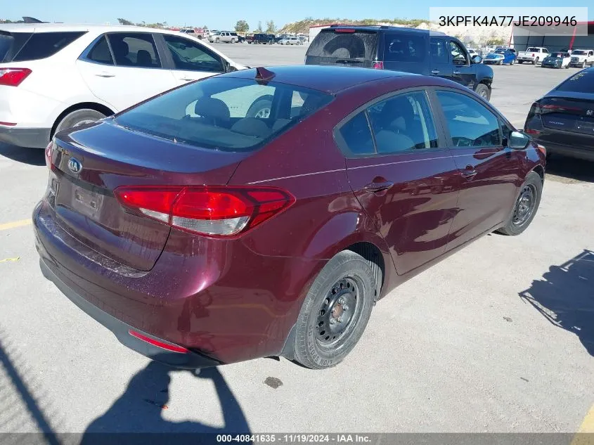 2018 Kia Forte Lx VIN: 3KPFK4A77JE209946 Lot: 40841635