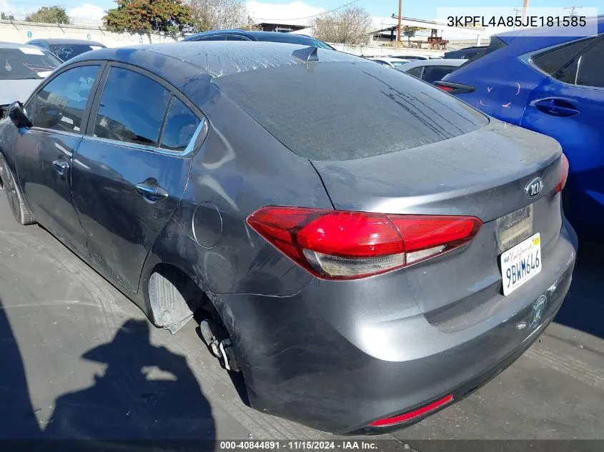 2018 Kia Forte Ex VIN: 3KPFL4A85JE181585 Lot: 40844891