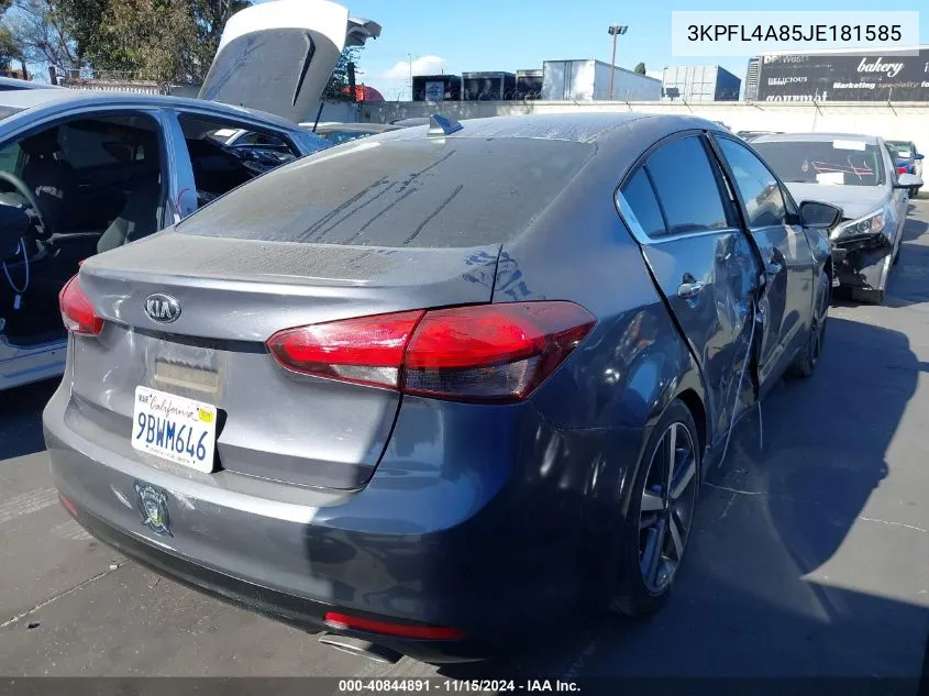 2018 Kia Forte Ex VIN: 3KPFL4A85JE181585 Lot: 40844891