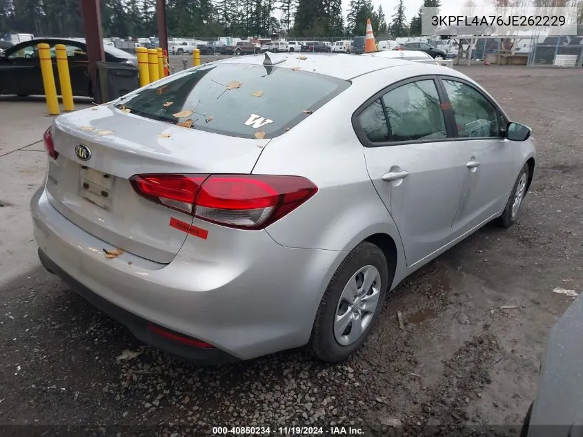 2018 Kia Forte Lx VIN: 3KPFL4A76JE262229 Lot: 40850234