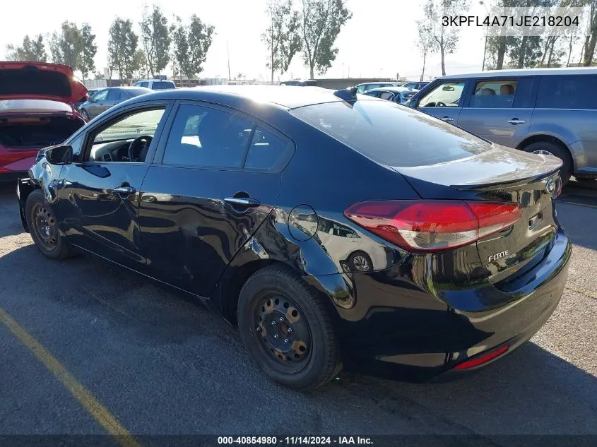 2018 Kia Forte S VIN: 3KPFL4A71JE218204 Lot: 40854980