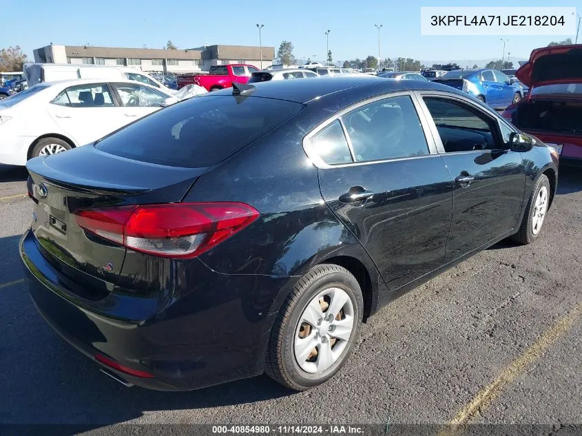 2018 Kia Forte S VIN: 3KPFL4A71JE218204 Lot: 40854980