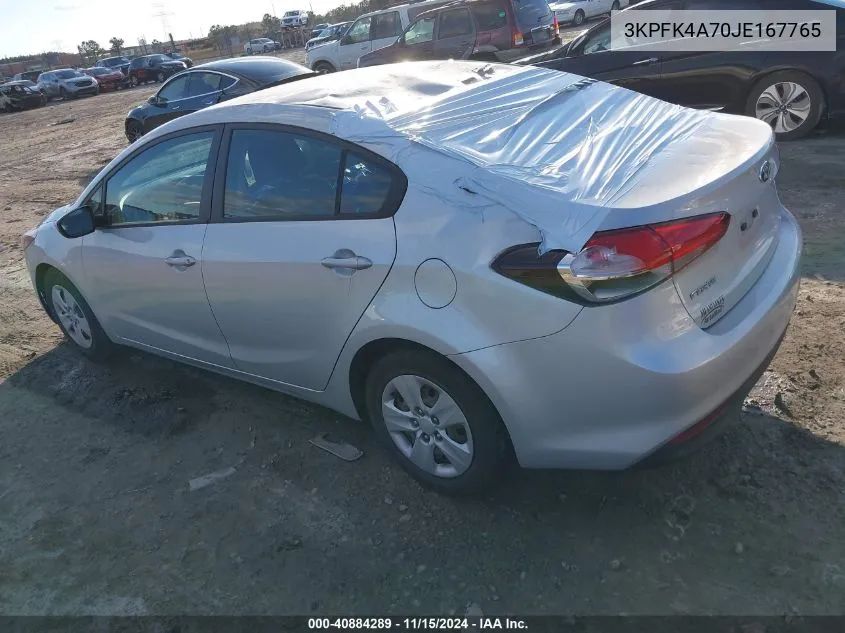 2018 Kia Forte Lx VIN: 3KPFK4A70JE167765 Lot: 40884289