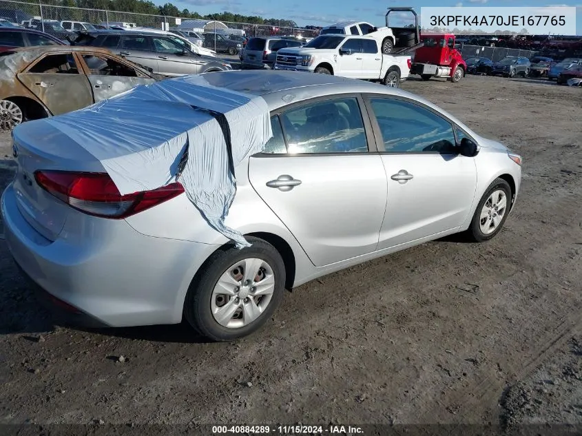 2018 Kia Forte Lx VIN: 3KPFK4A70JE167765 Lot: 40884289