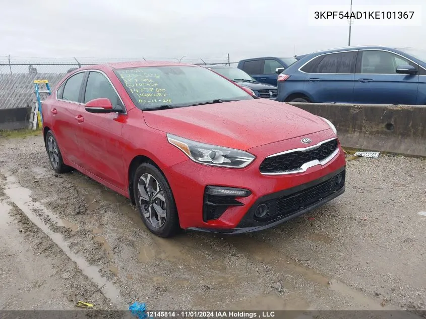 2019 Kia Forte VIN: 3KPF54AD1KE101367 Lot: 12145814