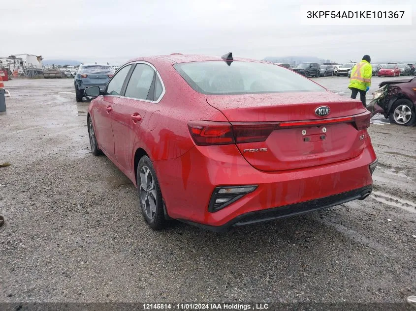 2019 Kia Forte VIN: 3KPF54AD1KE101367 Lot: 12145814