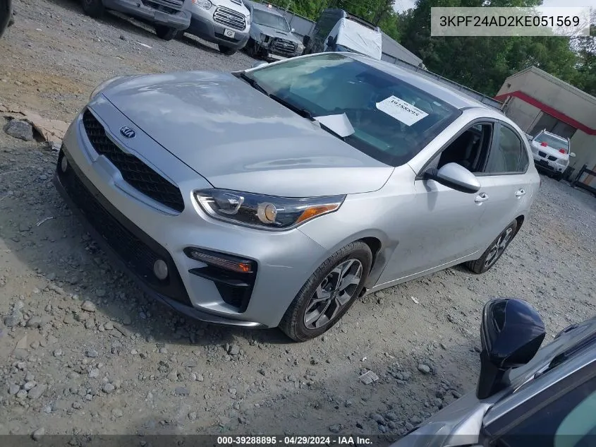 2019 Kia Forte Lxs VIN: 3KPF24AD2KE051569 Lot: 39288895