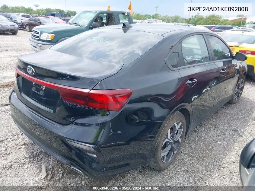 2019 Kia Forte Lxs VIN: 3KPF24AD1KE092808 Lot: 39408236