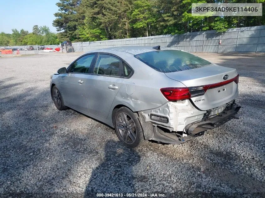 2019 Kia Forte S VIN: 3KPF34AD9KE114406 Lot: 39421613