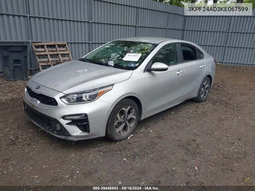 2019 Kia Forte Lxs VIN: 3KPF24AD3KE067599 Lot: 39445803