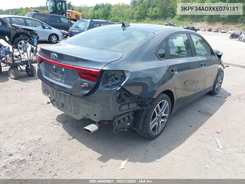 2019 Kia Forte S VIN: 3KPF34ADXKE079181 Lot: 39465681