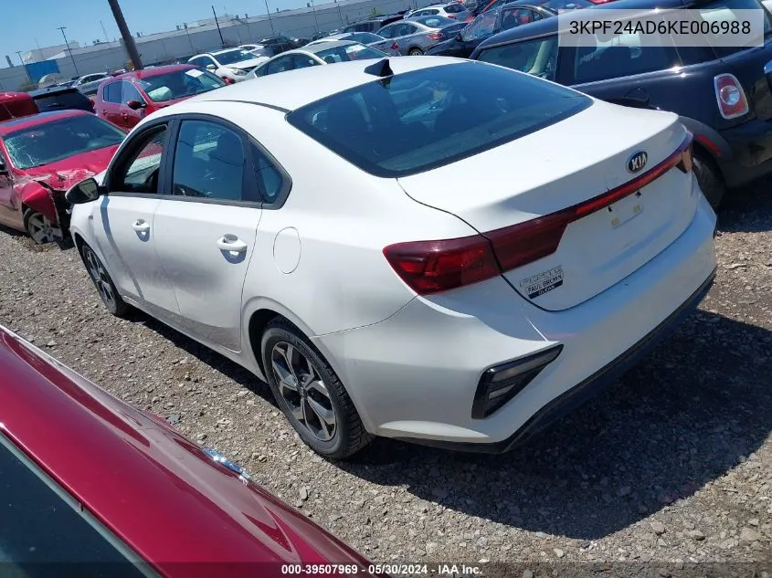 2019 Kia Forte Lxs VIN: 3KPF24AD6KE006988 Lot: 39507969