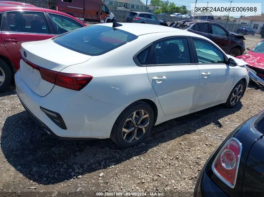 2019 Kia Forte Lxs VIN: 3KPF24AD6KE006988 Lot: 39507969