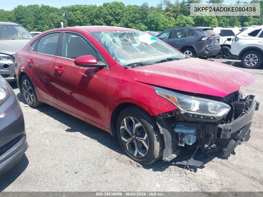 2019 Kia Forte Lxs VIN: 3KPF24AD0KE080438 Lot: 39536699