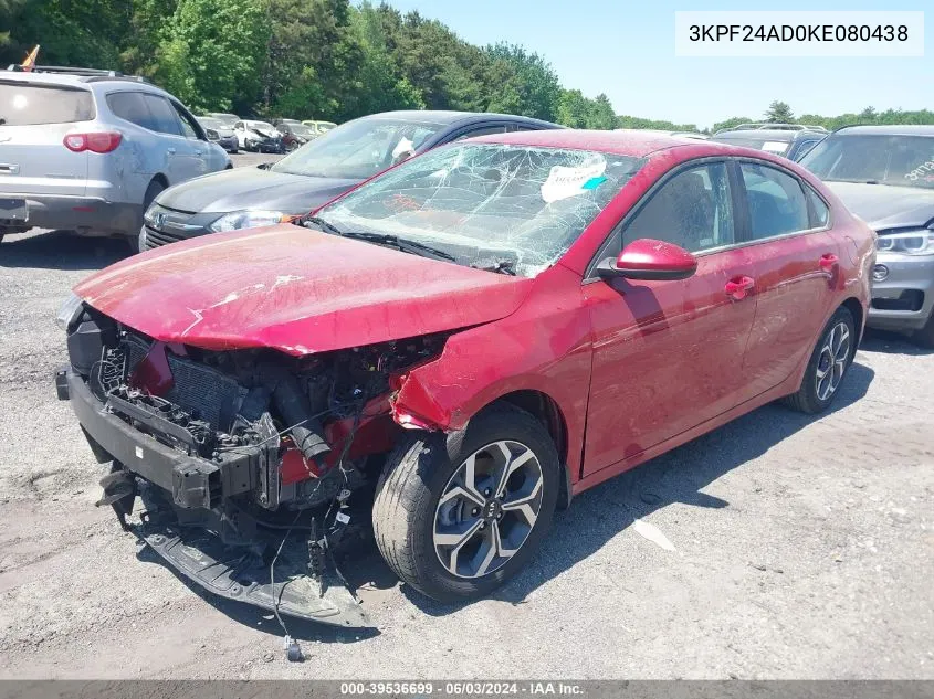 2019 Kia Forte Lxs VIN: 3KPF24AD0KE080438 Lot: 39536699