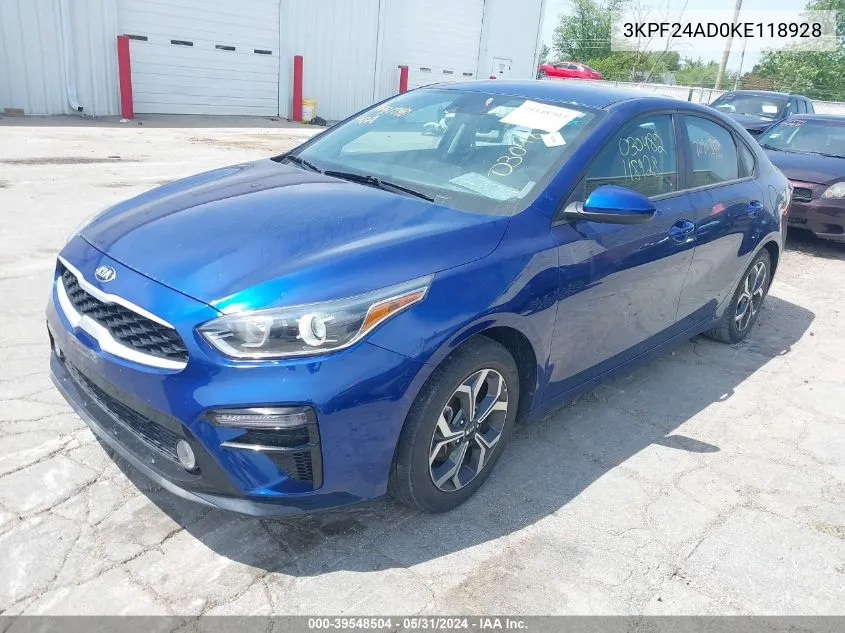 2019 Kia Forte Lxs VIN: 3KPF24AD0KE118928 Lot: 39548504