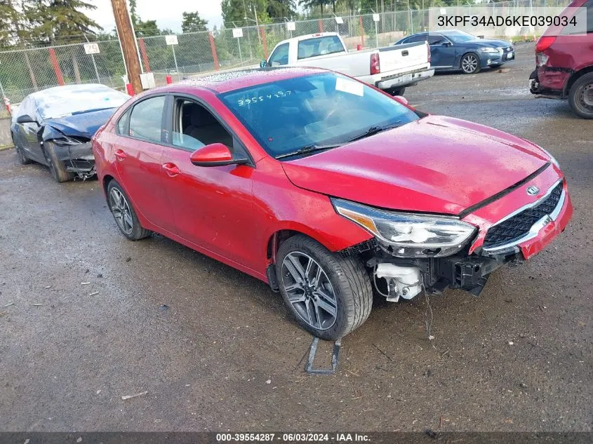 2019 Kia Forte S VIN: 3KPF34AD6KE039034 Lot: 39554287